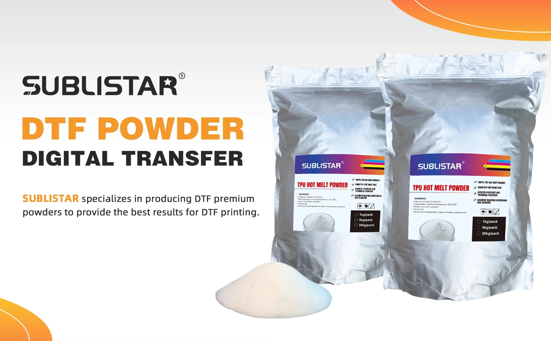 DTF Transfer Fine Powder - 1 KG -Easy To Peel DTF powder, Soft Touch DTF Powder